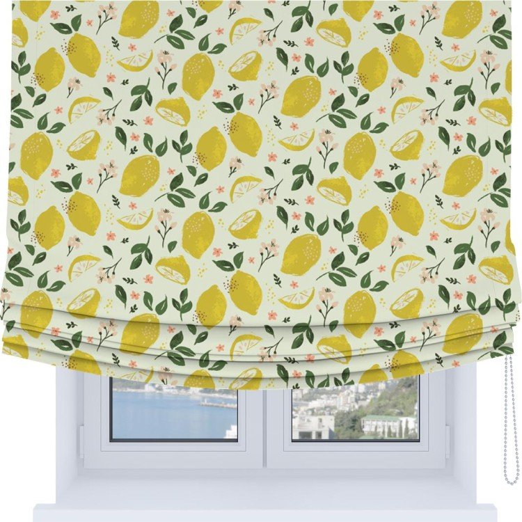 Римская штора Soft с мягкими складками, «Сочные лимоны»